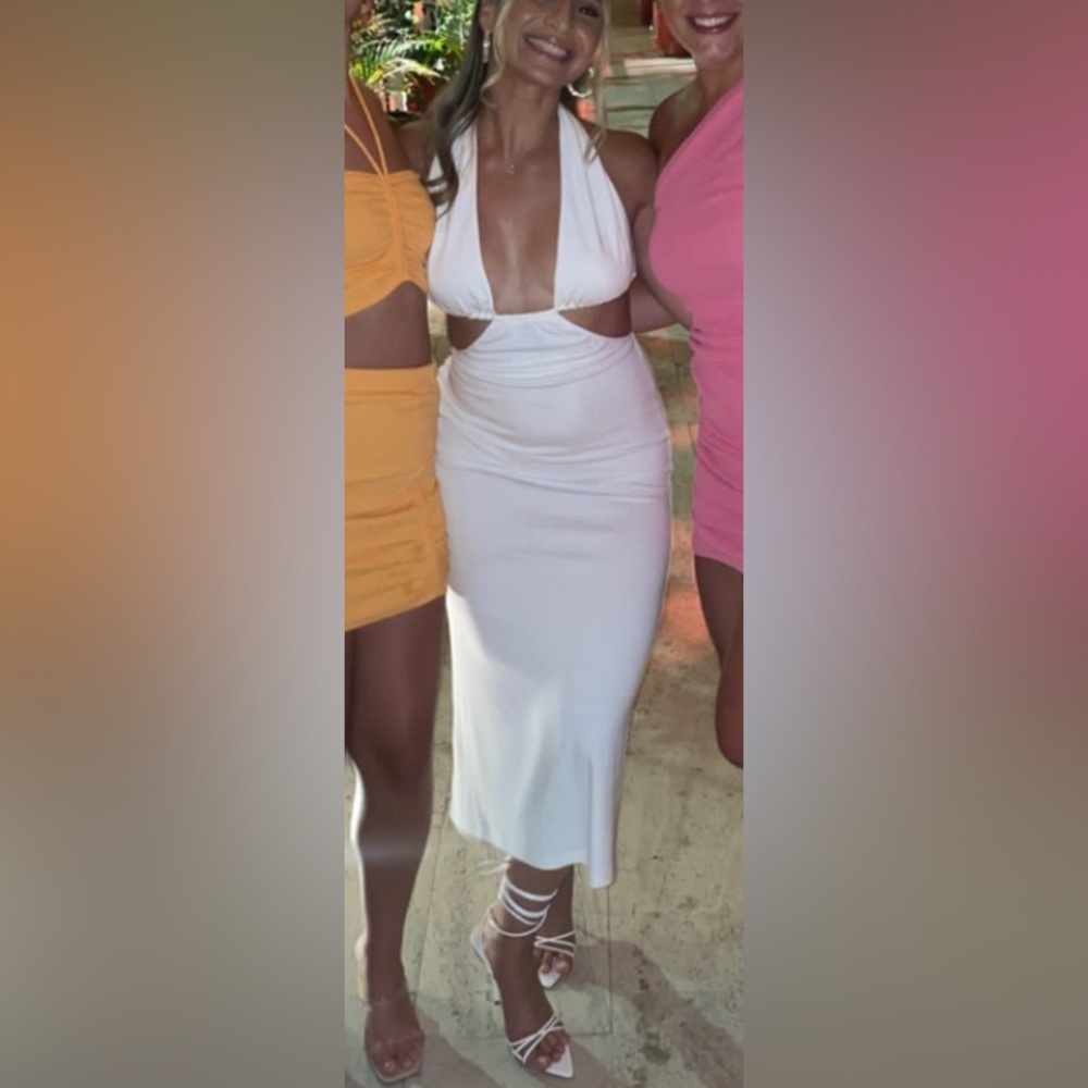 White halter dress